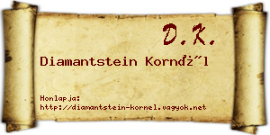 Diamantstein Kornél névjegykártya